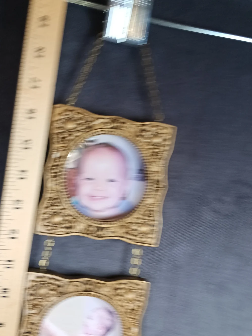 Triple Hanging Picture Frame in Antique Gold Finish